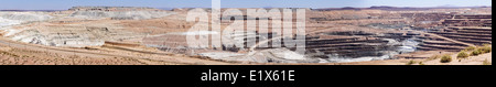 Öffnen Sie Grube Borat Mineral Mine-Panorama-Bild Stockfoto