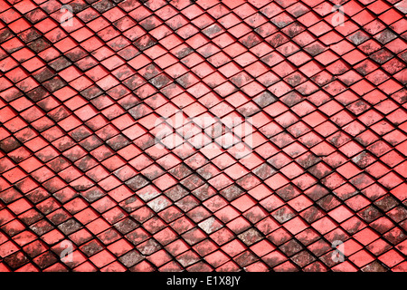 roten alte Fliesen Dach in den Tempel für den Hintergrund. Stockfoto