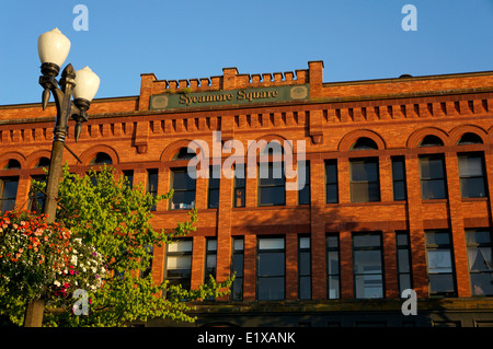 Sycamore Square oder Maurer Block in der Fairhaven historischen Bezirk von Bellingham, Washington State, USA Stockfoto