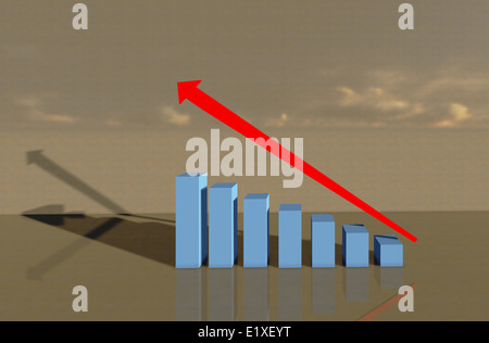 Wachstumsdiagramm gemacht in 3d software Stockfoto