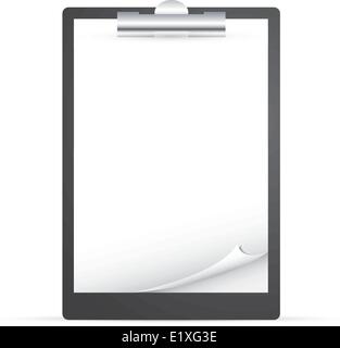 Zwischenablage mit leeren gebogenen Papier Vektor EPS10 Stock Vektor