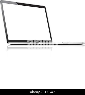 Vektor-Laptop isoliert auf weiss mit leeren Bildschirm Stock Vektor