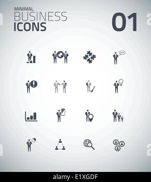 Minimale Geschäft Symbolsatz Vektor 01 Stock Vektor