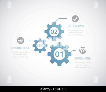 Infografik-Technologie Zahnräder mit Optionen. EPS10 Vektor. Stock Vektor