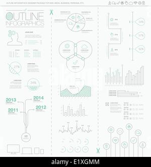 Umriss-Infografiken-Vektor-Illustration. Kreative visuelle Stock Vektor