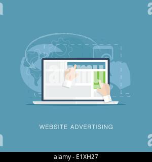Flache Website Banner Werbung Vektor Illustration Konzept Stock Vektor