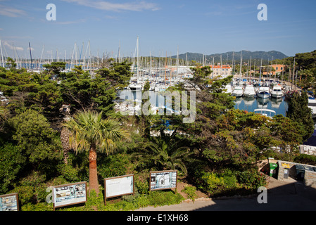 Malerische Aussicht von Marina Île des Embiez-Var-Frankreich Stockfoto