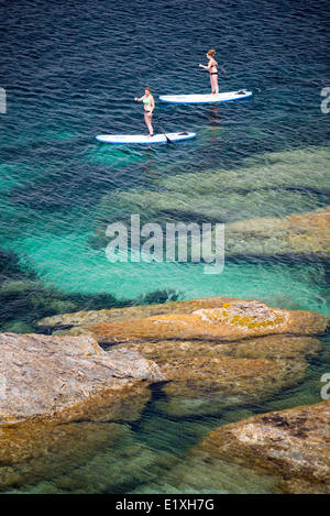 Stehen Sie auf, Paddeln Île des Embiez-Var-Frankreich Stockfoto