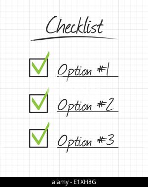 Checkliste zur beherrschten Schule Papier Raster mit Hand gezeichnet syle Stock Vektor