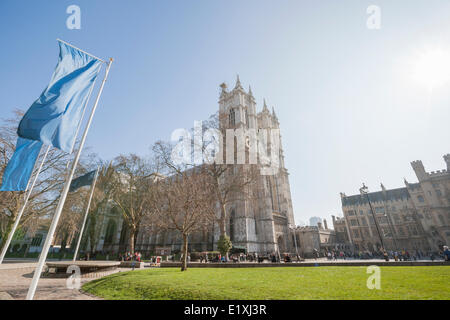 Ansicht der Westminster Abbey in London, England, Vereinigtes Königreich Stockfoto