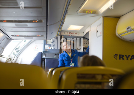 Ryanair Budget Airline stewardess Stockfoto