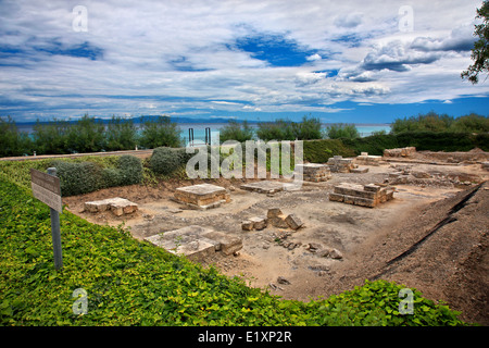 In der archäologischen Stätte des antiken Tempels Ammon Zeus in Kalithea, Halbinsel Kassandra, Chalkidiki, Mazedonien, Griechenland Stockfoto