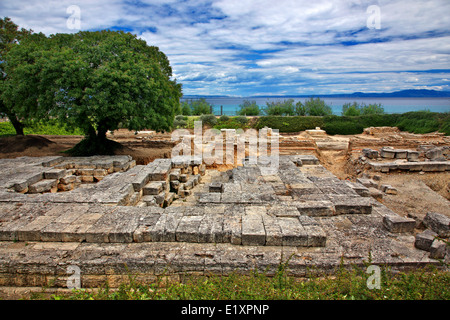 In der archäologischen Stätte des antiken Tempels Ammon Zeus in Kalithea, Halbinsel Kassandra, Chalkidiki, Mazedonien, Griechenland Stockfoto