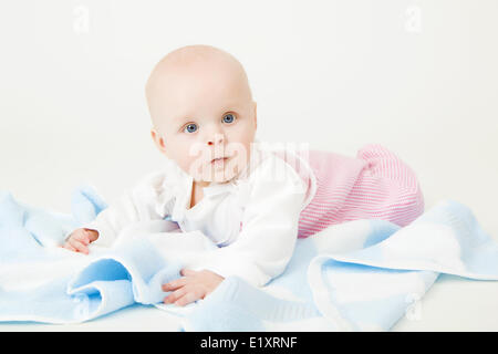 blau-gemusterte baby Stockfoto