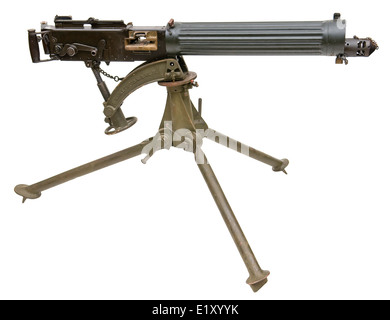 Britische Armee Vickers.303 Maschinengewehr auf Stativ Stockfoto