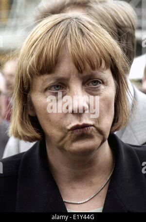 Angela Merkel auf das Richtfest des neuen Sitzes der CDU in Berlin am 23. Juni 1999. Stockfoto