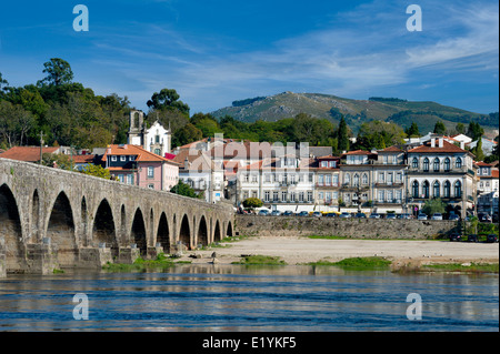 Ponte de Lima Brücke und Stadt, Minho, Nord-Portugal Stockfoto