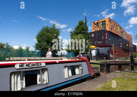 "Chips" Focal Gebäudepunkt der Marina Bauboom in der Nähe von Islington Wharf, ISIS Waterside Regeneration, Manchester, UK Stockfoto