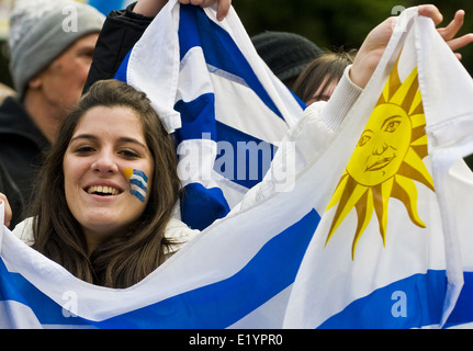 Chico wandernden feiert das erste Viertelfinale in 40 Jahren nach einem Sieg über Südkorea auf WM 2010 Stockfoto