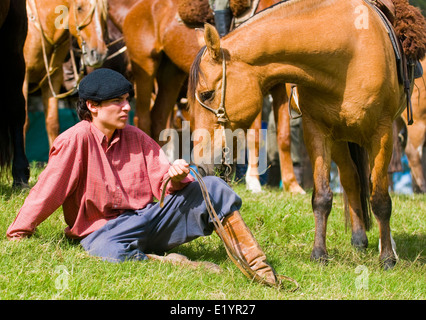 Teilnehmer des jährlichen Festivals "Patria Gaucha" in Tacuarembo, Uruguay. Stockfoto