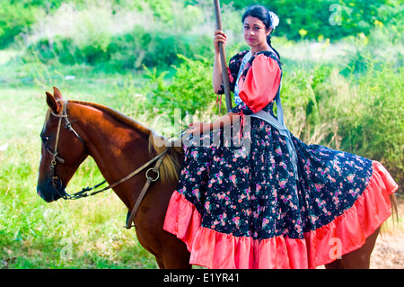 Teilnehmer des jährlichen Festivals "Patria Gaucha" in Tacuarembo, Uruguay. Stockfoto