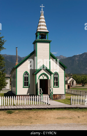 Elk203-1741v Kanada, British Columbia, Fort Steele, historische Kirche Stockfoto