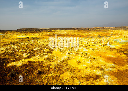 Dallol Vulkan und hydrothermale Feld in der Danakil-Senke in Äthiopien. Stockfoto