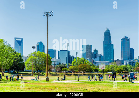 Skyline von Charlotte Stockfoto