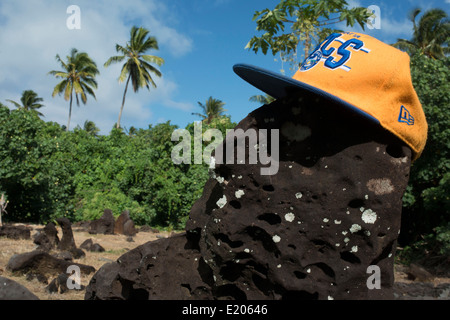 Aitutaki. Cook Island. Polynesien. Süd-Pazifik. Aitutaki heiliger Ort. Frühe polynesische Besiedlung. Traditionelle Oral hist Stockfoto