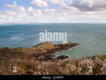 Blick vom Jerbourg Point auf Guernsey Stockfoto