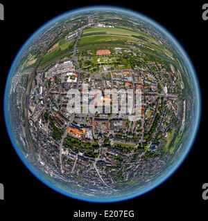 Luftaufnahme, fisheye, Hamm, Ruhrgebiet, Nordrhein-Westfalen, Deutschland Stockfoto