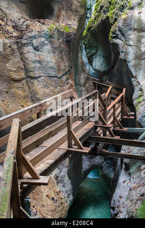 Promenade in die Seisenbergklamm, Weißbach, Saalach, Lofer, Zell am See Bezirk, Salzburg, Österreich Stockfoto