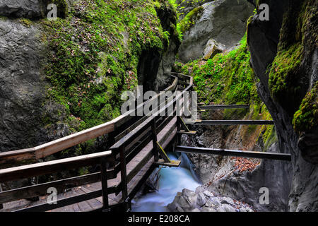 Promenade in die Seisenbergklamm, Weißbach, Saalach, Lofer, Zell am See Bezirk, Salzburg, Österreich Stockfoto