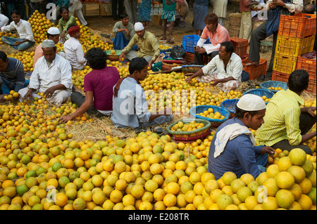 Kalkutta, Obstmarkt, Kolkata, Westbengalen, Indien Stockfoto