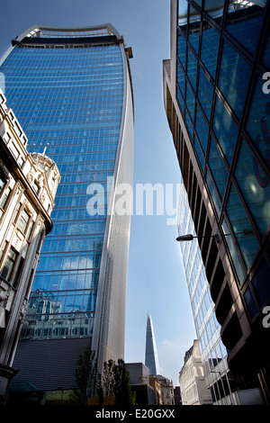 20 Fenchurch Street, London, Buliding, auch bekannt als das Walkie-Talkie-Gebäude. Stockfoto