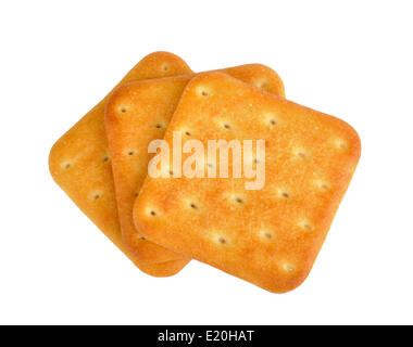 Cracker auf weiß Stockfoto