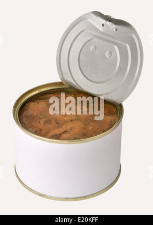 Blechdose mit Fisch zu öffnen Stockfoto