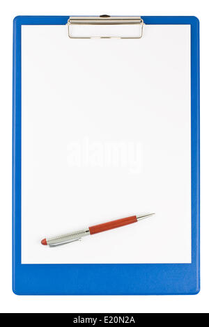 leere Zwischenablage mit einem Stift Stockfoto