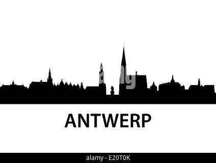 Skyline von Antwerpen Stockfoto