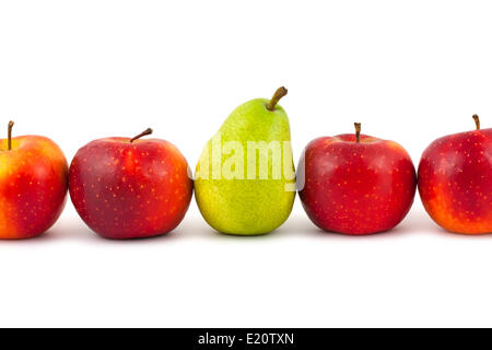 Linie von Früchte - Birne und Apfel Stockfoto