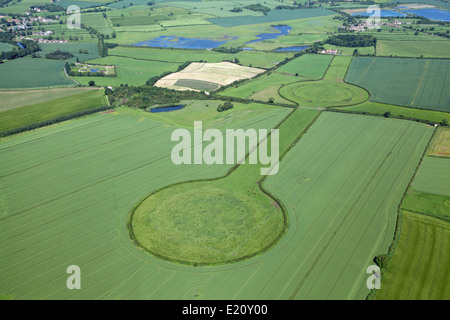 Luftaufnahme des Thornborough Henges, North Yorkshire Stockfoto