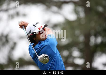 Pinehurst, North Carolina, USA. 12. Juni 2014. Hideki Matsuyama (JPN), US Open Golf Championship erste Runde 11. Loch in Pinehurst, North Carolina, USA. Bildnachweis: Koji Aoki/AFLO SPORT/Alamy Live-Nachrichten Stockfoto