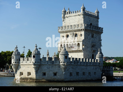 alte Festung Torre de Belem, Lissabon, Portugal Stockfoto