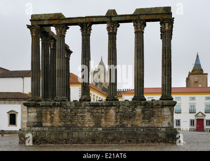Ruinen der römischen Tempel von Evora, Portugal Stockfoto