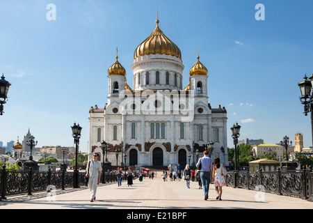 Moskau, Christ-Erlöser-Tempel Stockfoto