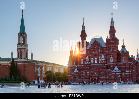 Moskau, Roter Platz bei Sonnenuntergang Stockfoto