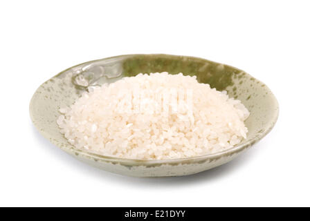 Isolierte weißer Reis in Schüssel Stockfoto