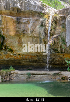 Los Charcos Fluss und Wasserfall in der Nähe von Ontinyent Valencia Provinz, Spanien Stockfoto