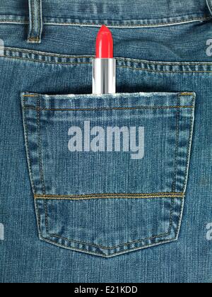 Eine Denium-blue-Jeans-Tasche aus nächster Nähe erschossen Stockfoto