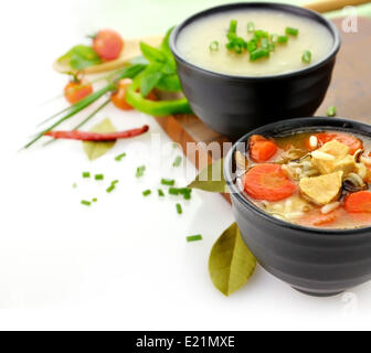 gesunde Suppe Schalen Stockfoto